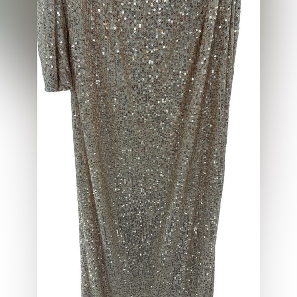 NWT Mac Duggal Sequin One Shoulder Trumpet Gold Gown 8 - Picture 6 of 7